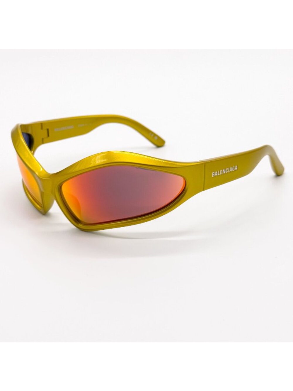 NEW BALENCIAGA BB0314S 004 SUNGLASSES YELLOW GEOMETRIC UNISEX EYEWEAR BALENCIAGA - Picture 4 of 10